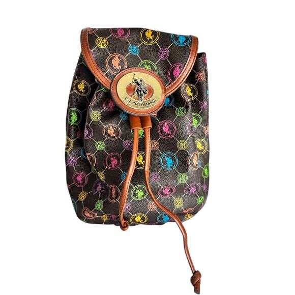 U.S. Polo Assn. Rainbow Logo Drawstring Backpack Purse – Cute & Functional - Picture 8 of 16